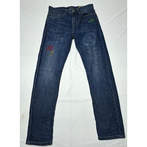Polo Ralph Lauren Youth Boys Sullivan Slim Graffiti Print Blue Jean - 14 (26x28) - Picture 1 of 7